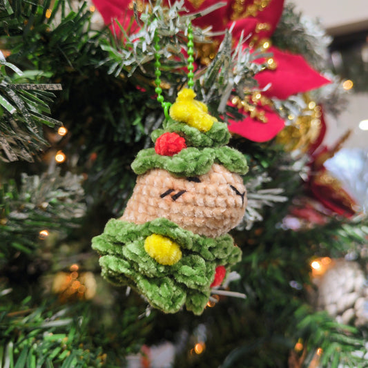 Handmade Crochet Christmas Tree Capybara Ornament/Keychain