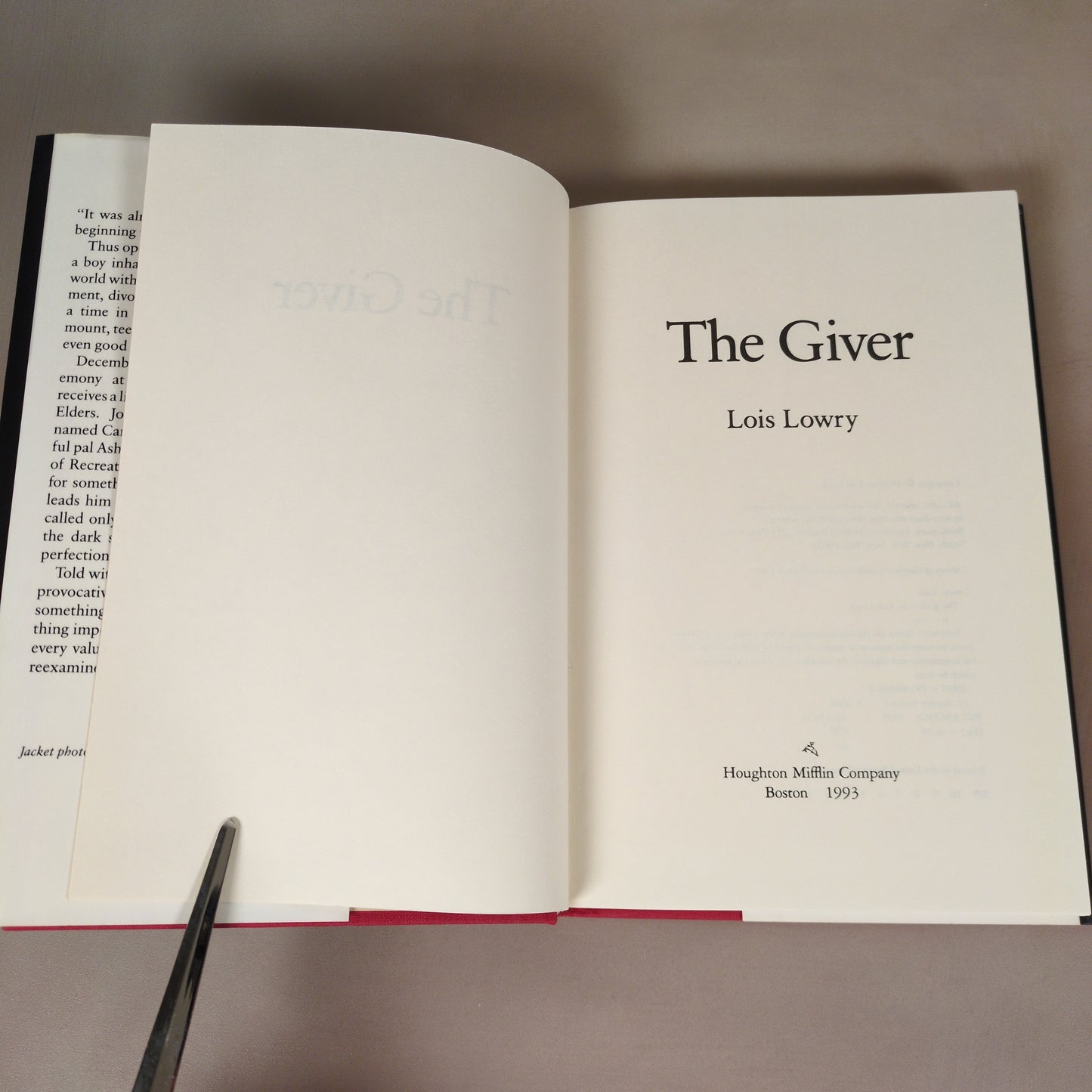 The Giver - First Edition Hardcover