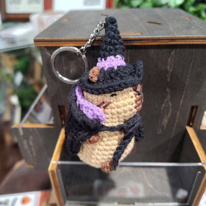 Handmade Crochet Witch Capybara Keychain