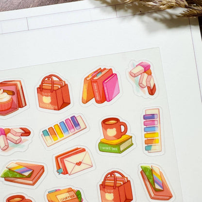 Autumn Bookstore Clear Sticker Sheet