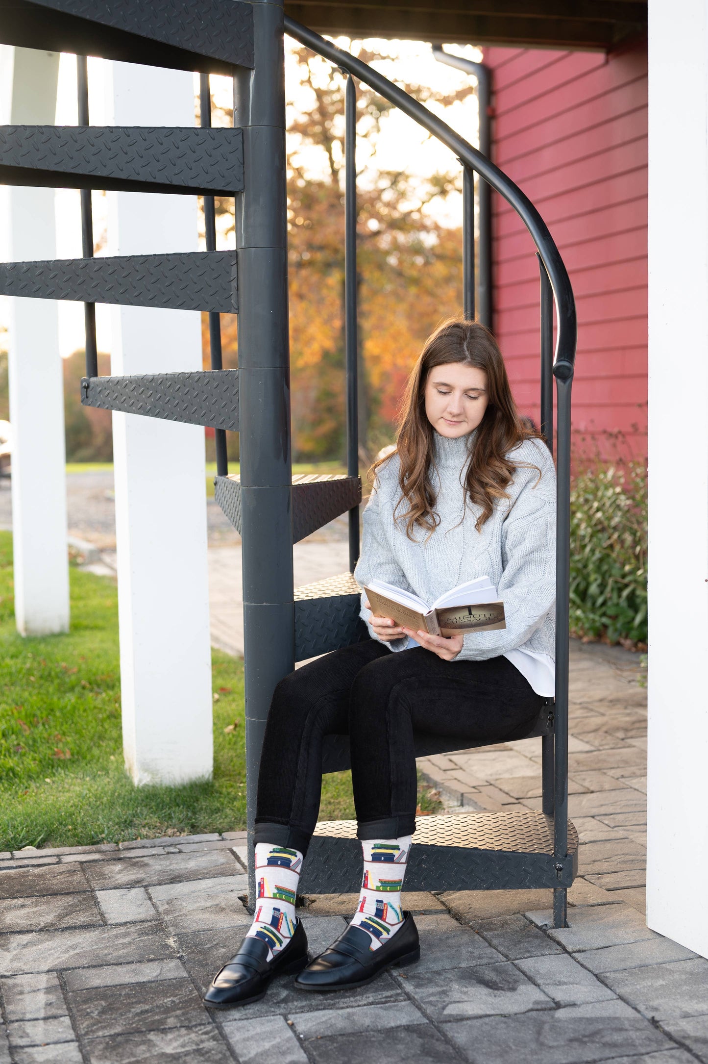 Bookshelf Bamboo Crew Socks