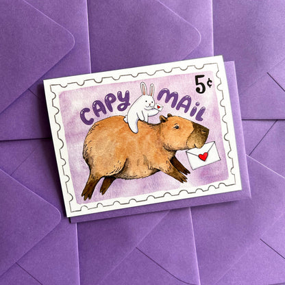 "Capy Mail" Capybara Happy Mail Friendship Card