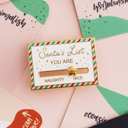 Santa’s List Interactive Enamel Pin