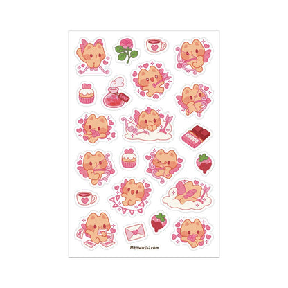 Cupid Cat Clear Sticker Sheet