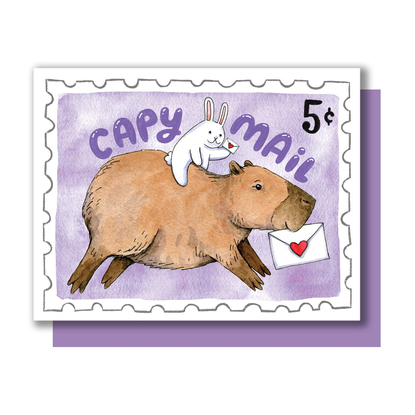 "Capy Mail" Capybara Happy Mail Friendship Card