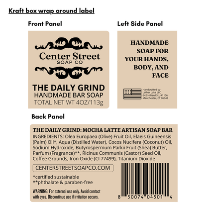 "The Daily Grind" Coffee Handmade Bar Soap