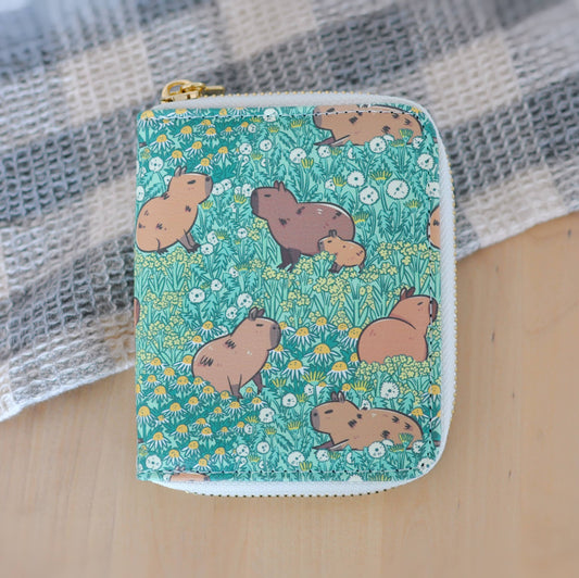 Capybara Meadow Zipper Wallet
