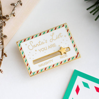 Santa’s List Interactive Enamel Pin