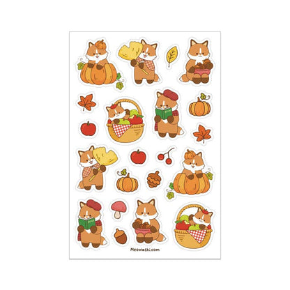 Autumn Fox Clear Sticker Sheet