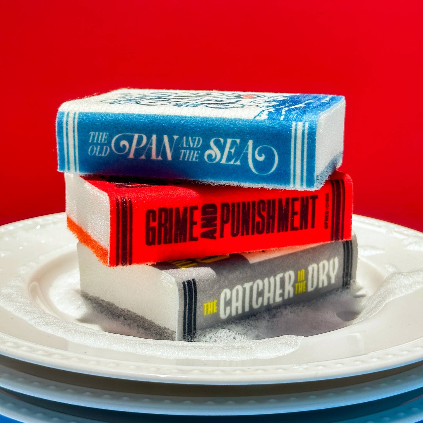 "Neat and Novel Chapter Two" - Set of 3 Punny Book Sponges