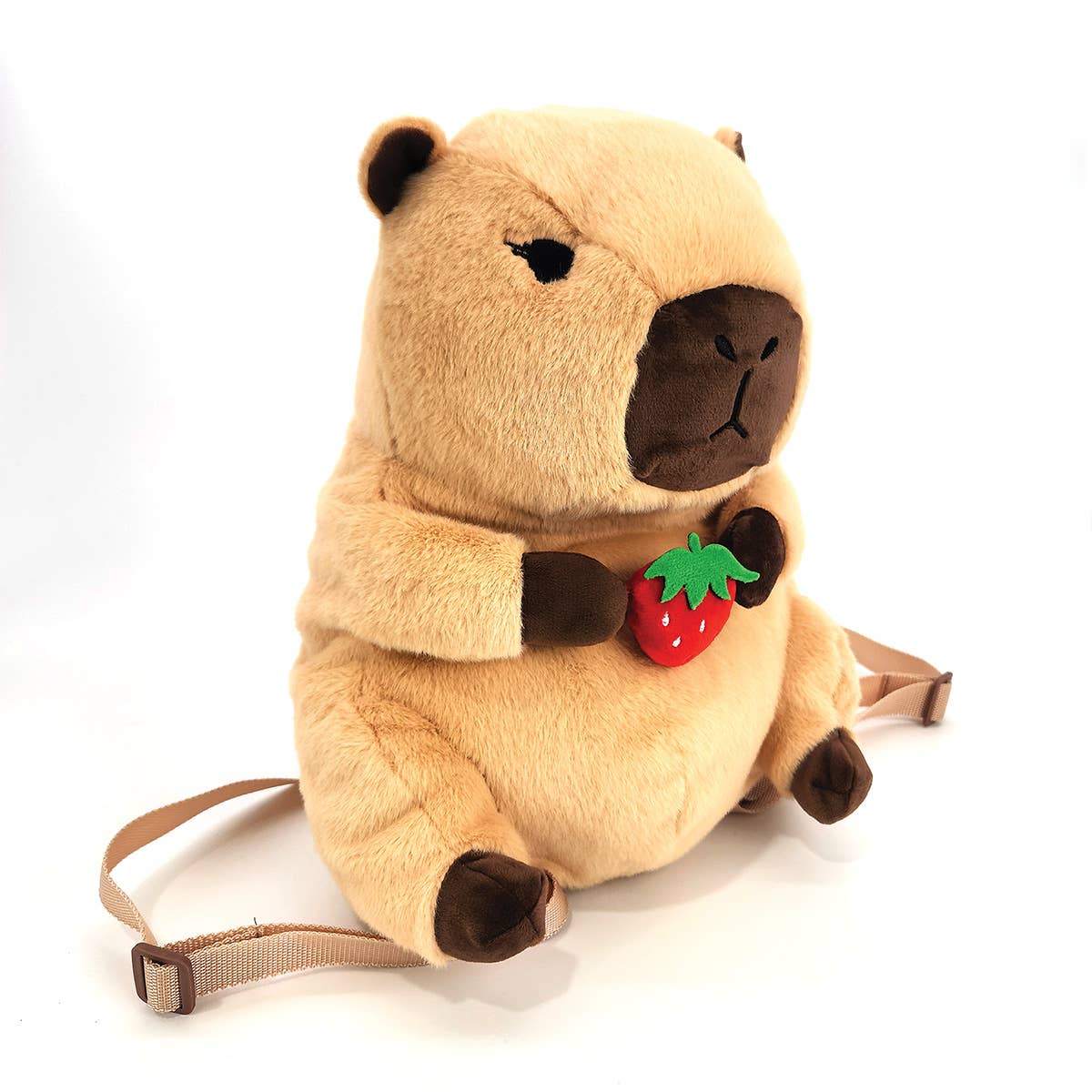 Strawberry Capybara Plush Backpack