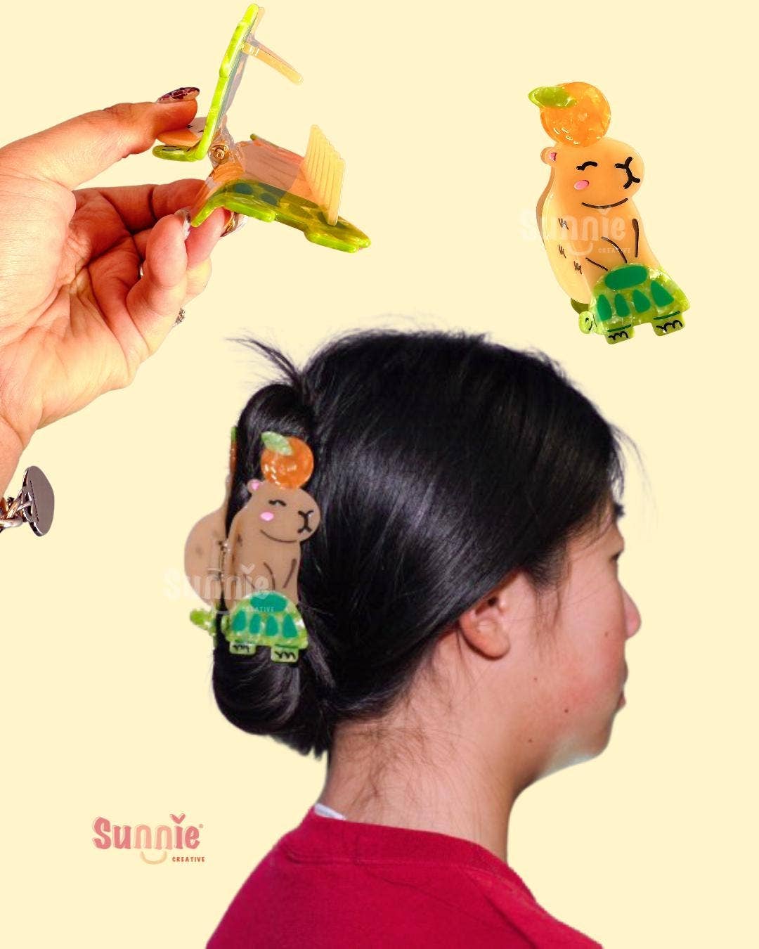 Cappy the Capybara Hair Claw Clip