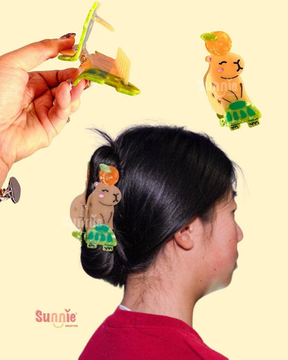 Cappy the Capybara Hair Claw Clip