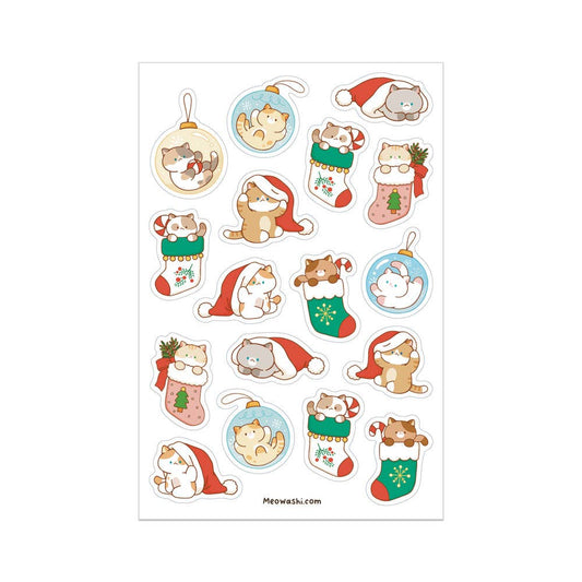 Christmas Cats Sticker Sheet