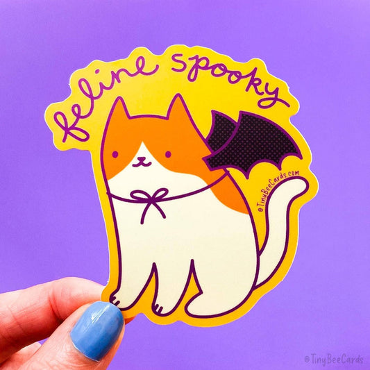 "Feline Spooky" Spooky Cat Bat Vinyl Sticker
