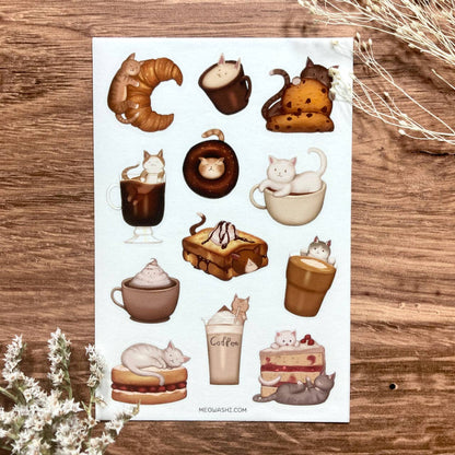Cat Cafe Washi Sticker Sheet