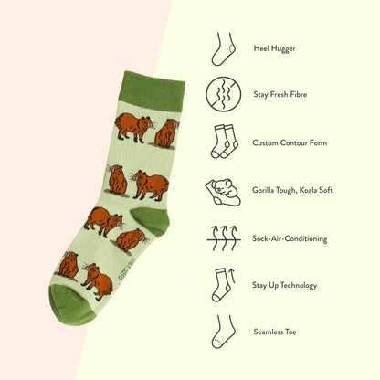 Green Capybara Socks