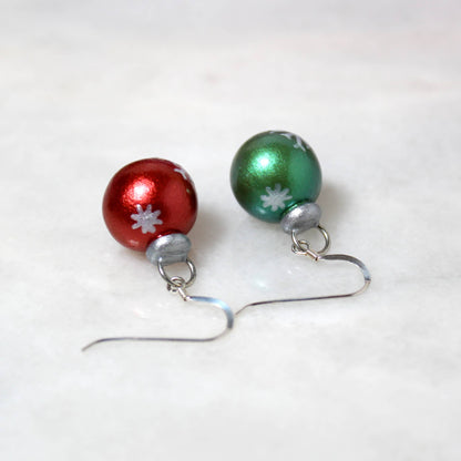 Handmade Clay Christmas Ornament Earrings