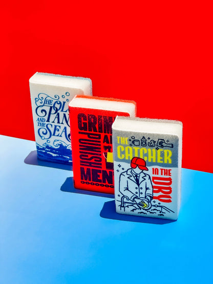 "Neat and Novel Chapter Two" - Set of 3 Punny Book Sponges