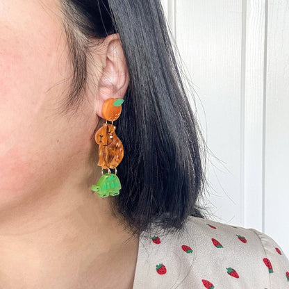 Cappy the Capybara Handmade Acrylic Earrings
