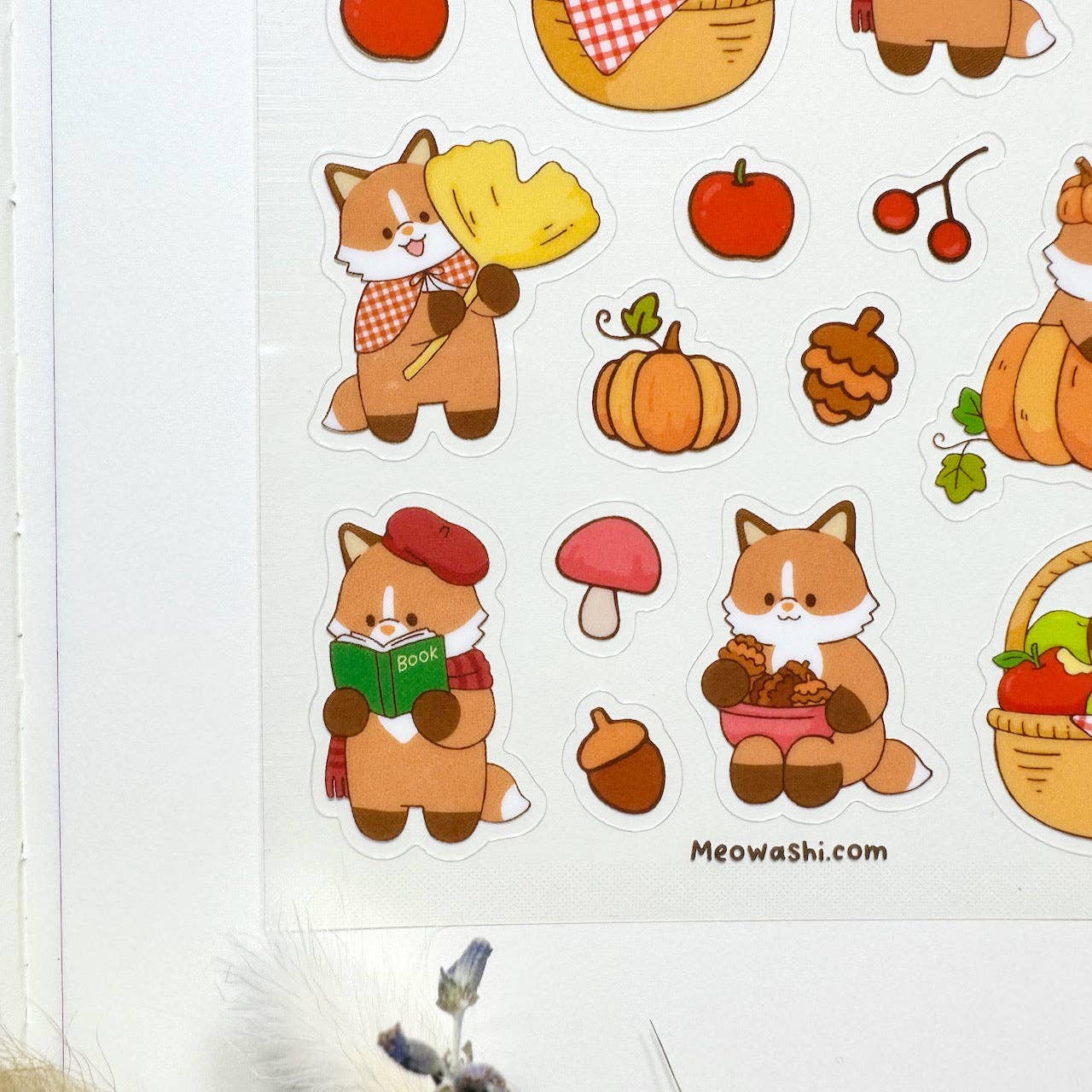 Autumn Fox Clear Sticker Sheet