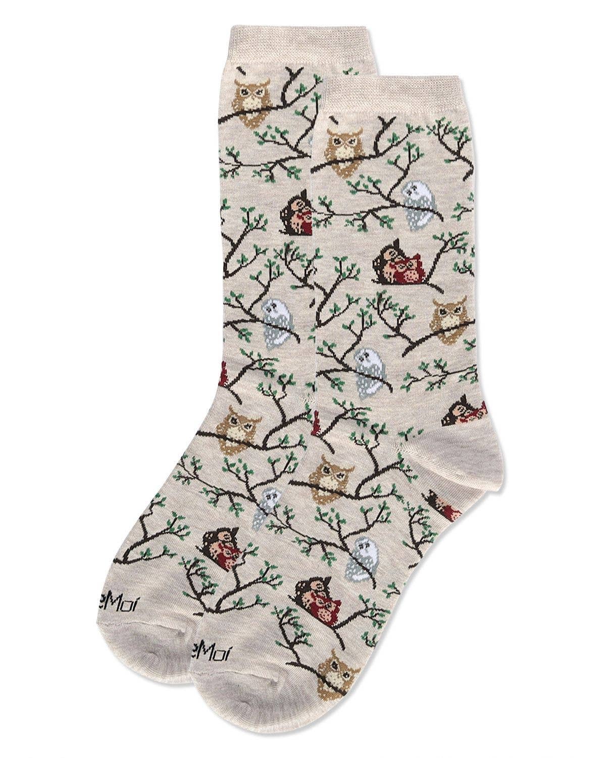 Owls Bamboo Crew Socks