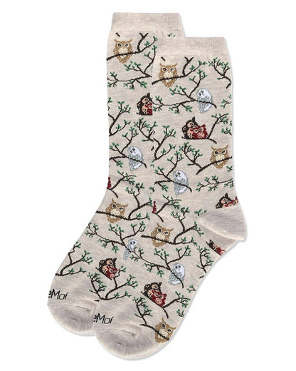 Owls Bamboo Crew Socks