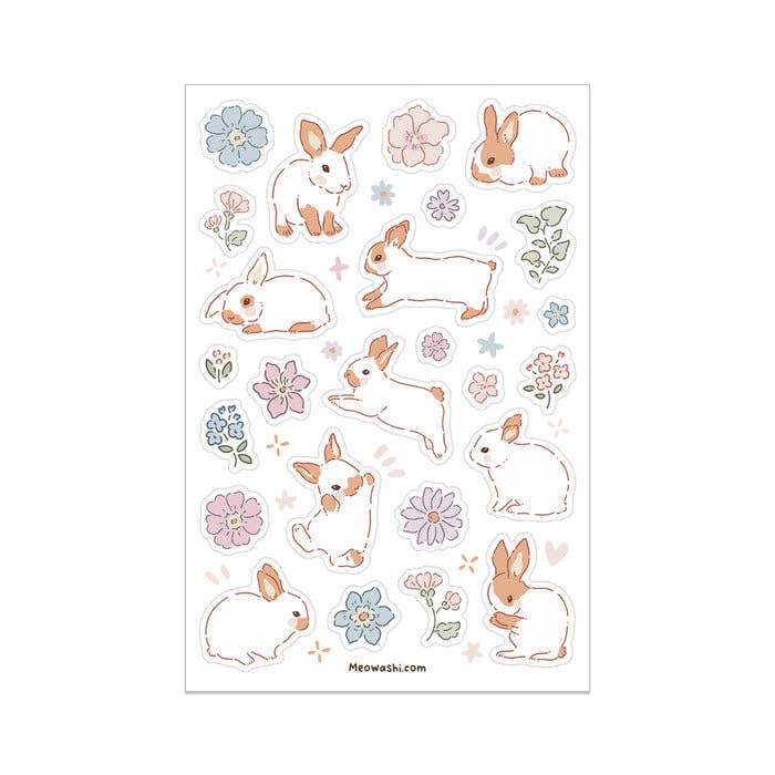 Spring Rabbit Vinyl Sticker Sheet