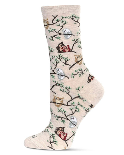 Owls Bamboo Crew Socks