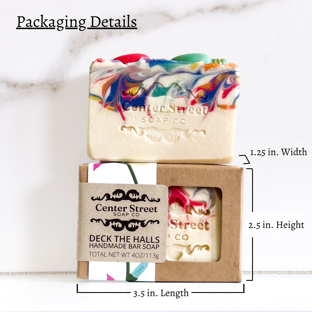 "Deck The Halls" Christmas Handmade Bar Soap