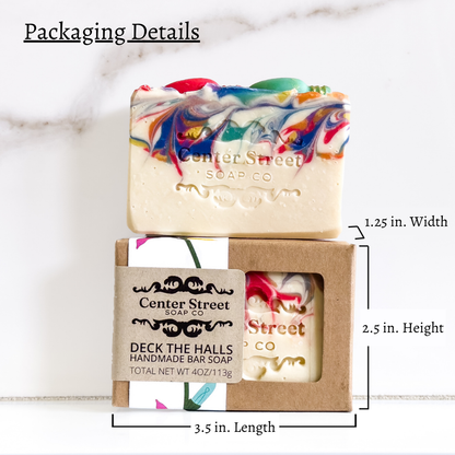 "Deck The Halls" Christmas Handmade Bar Soap