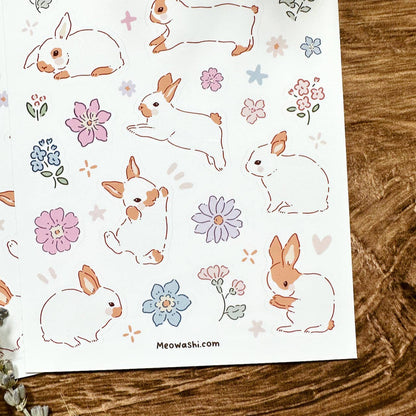 Spring Rabbit Vinyl Sticker Sheet