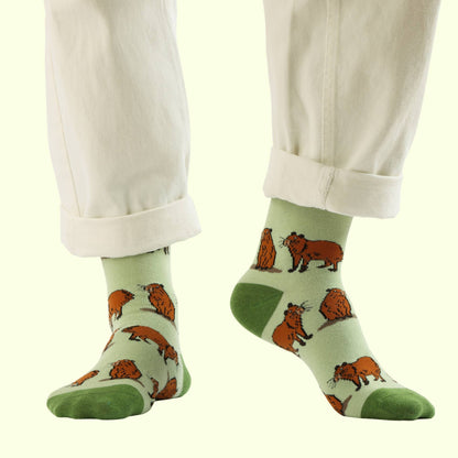 Green Capybara Socks