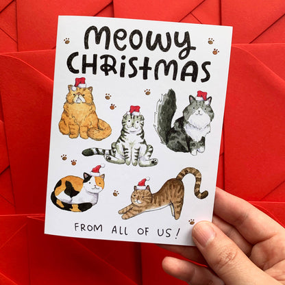 "Meowy Christmas" Cat Christmas Card