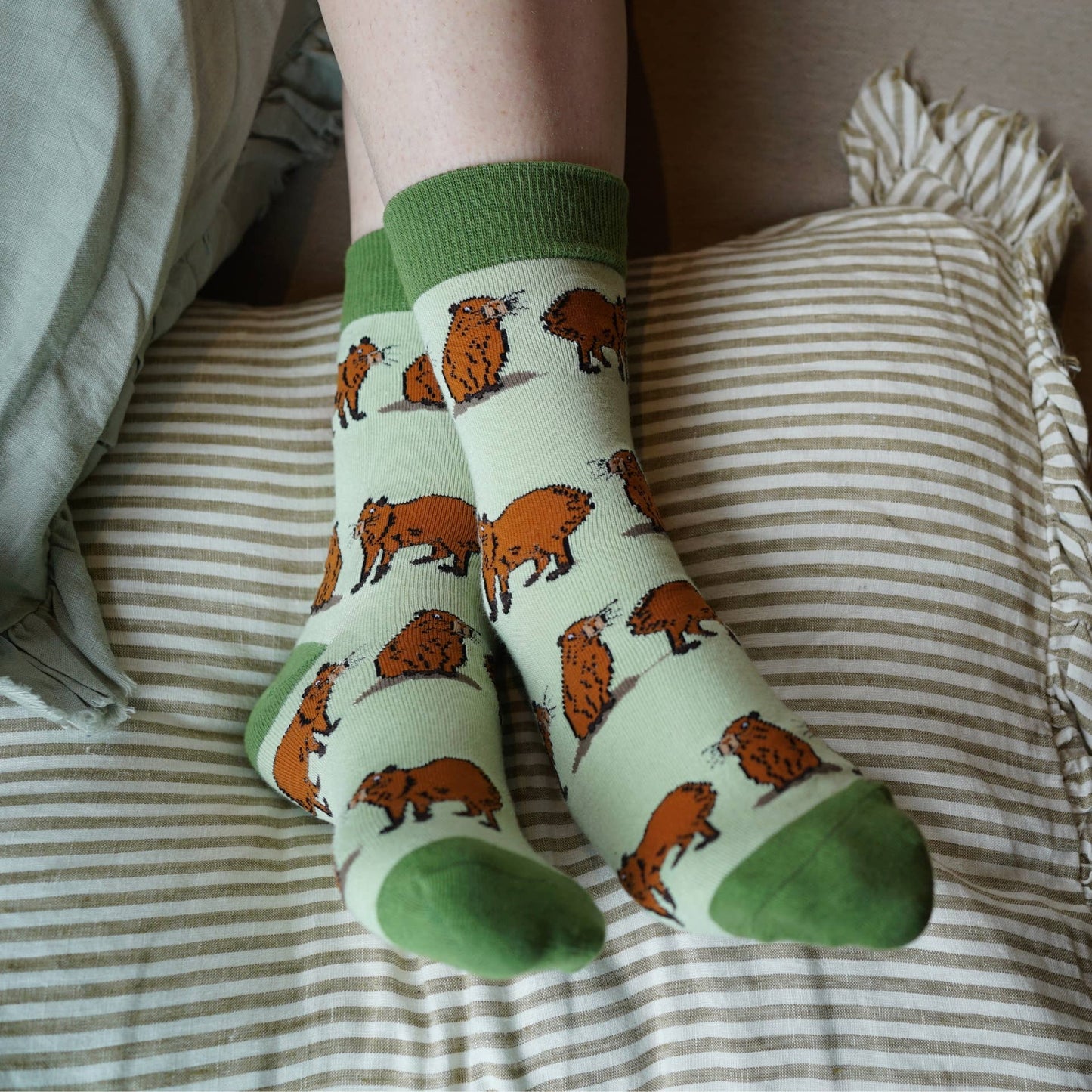 Green Capybara Socks