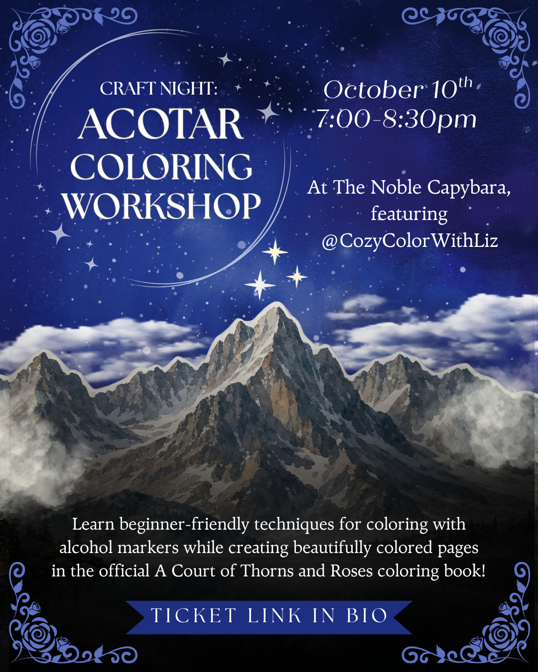 Craft Night: ACOTAR Coloring Workshop - October 10th