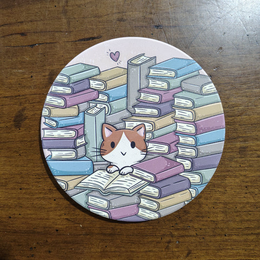 Cat Book Stack Coaster