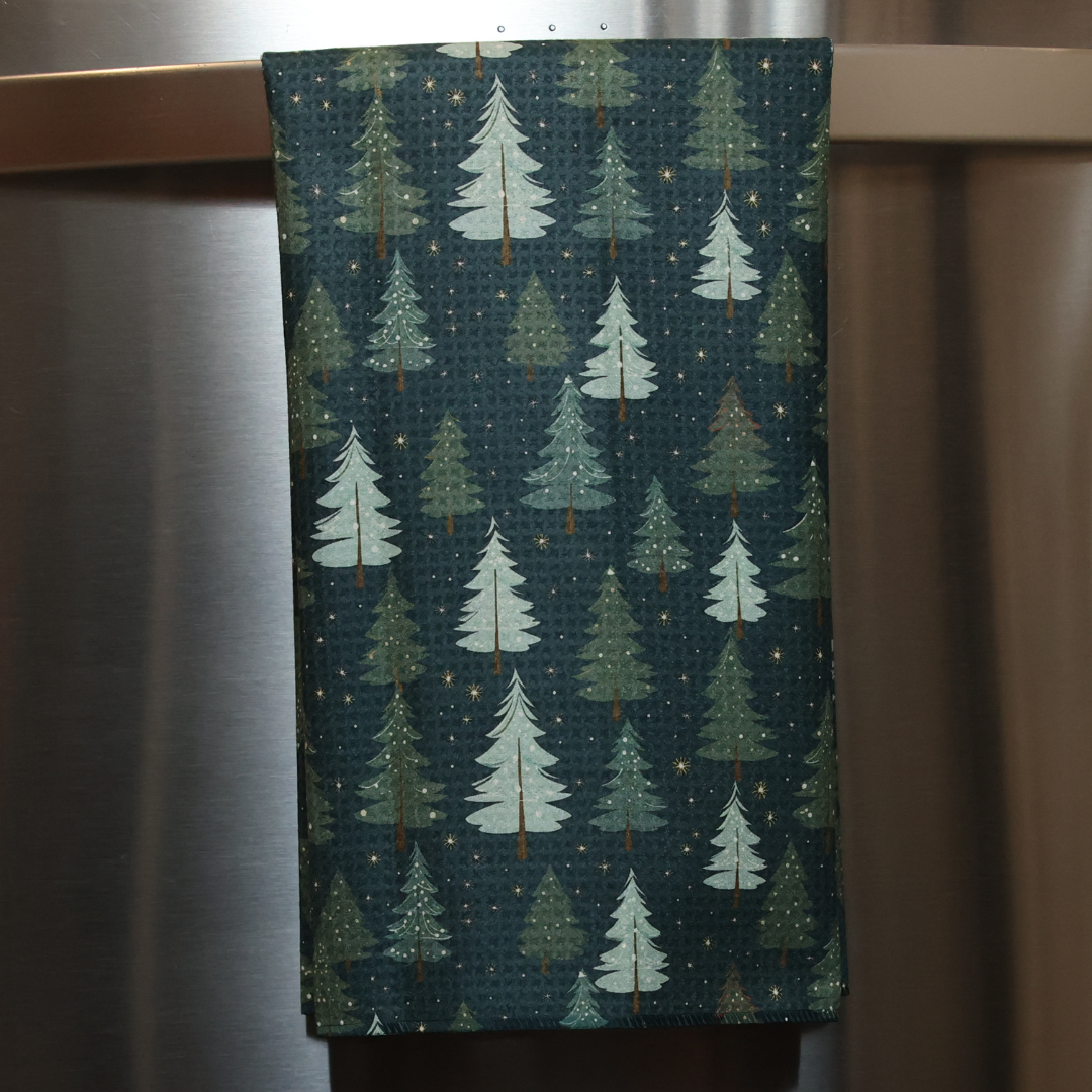 Winter Trees Double Sided Waffle Dish Towel 