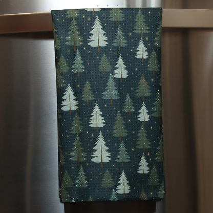 Winter Trees Double Sided Waffle Dish Towel 