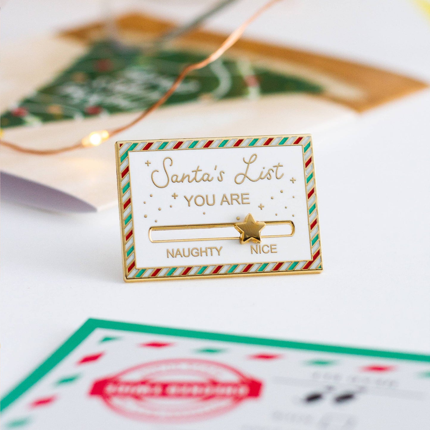 Santa’s List Interactive Enamel Pin