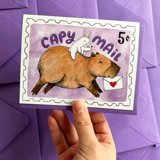 "Capy Mail" Capybara Happy Mail Friendship Card