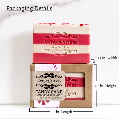 "Candy Cane" Christmas Handmade Bar Soap