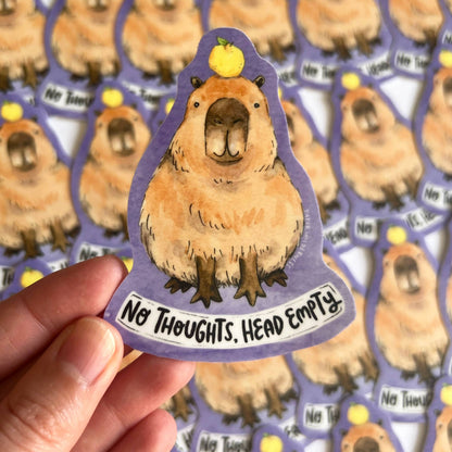 "No Thoughts, Head Empty" Capybara Sticker