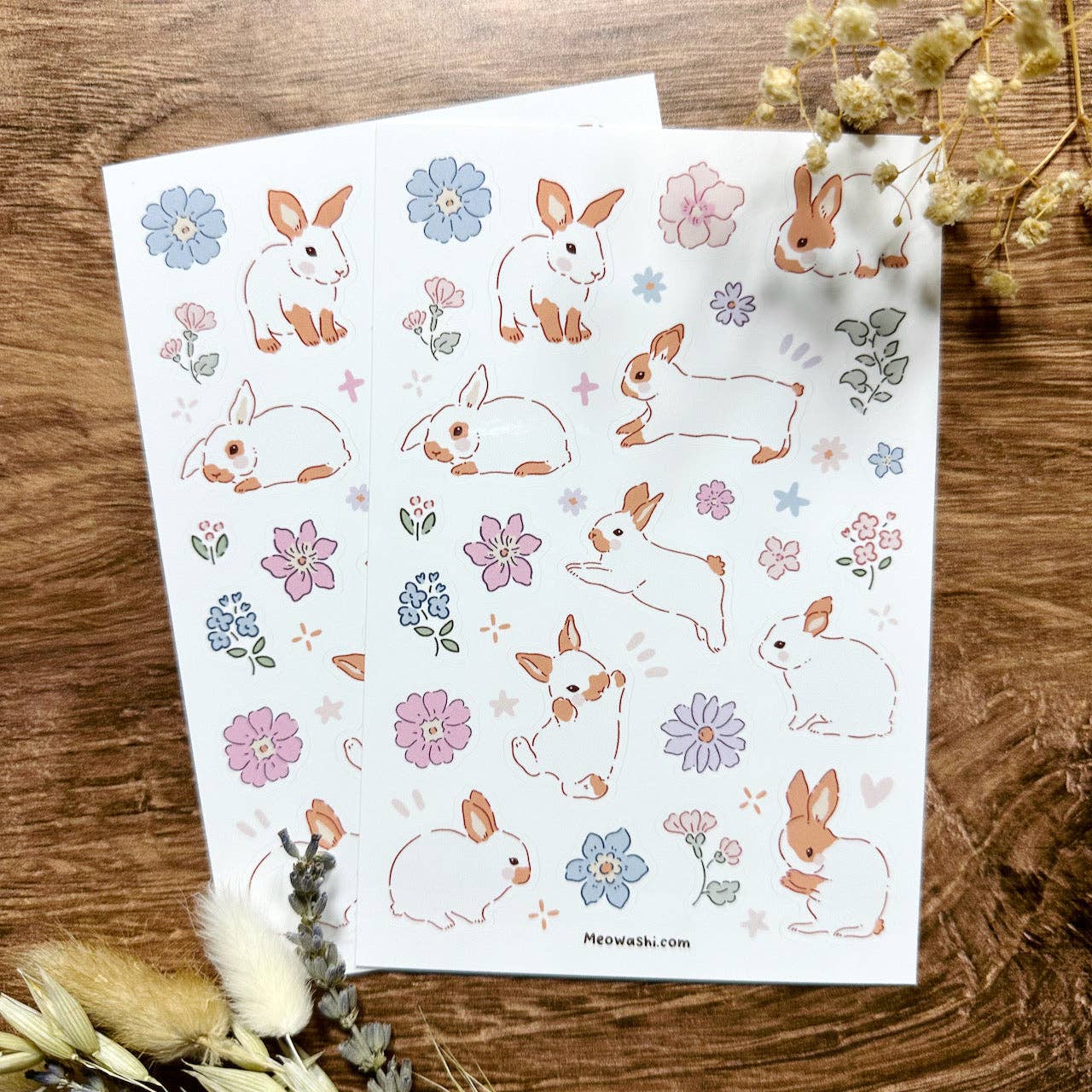 Spring Rabbit Vinyl Sticker Sheet