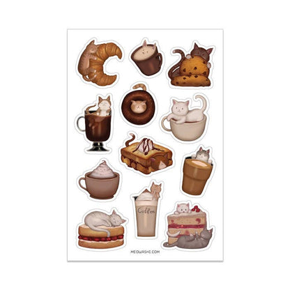 Cat Cafe Washi Sticker Sheet