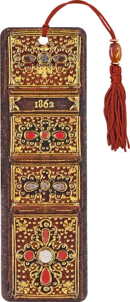 Antique Book Spine Beaded Bookmark