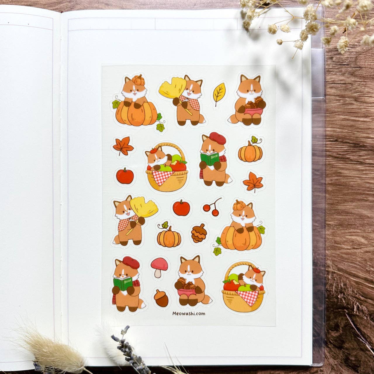Autumn Fox Clear Sticker Sheet