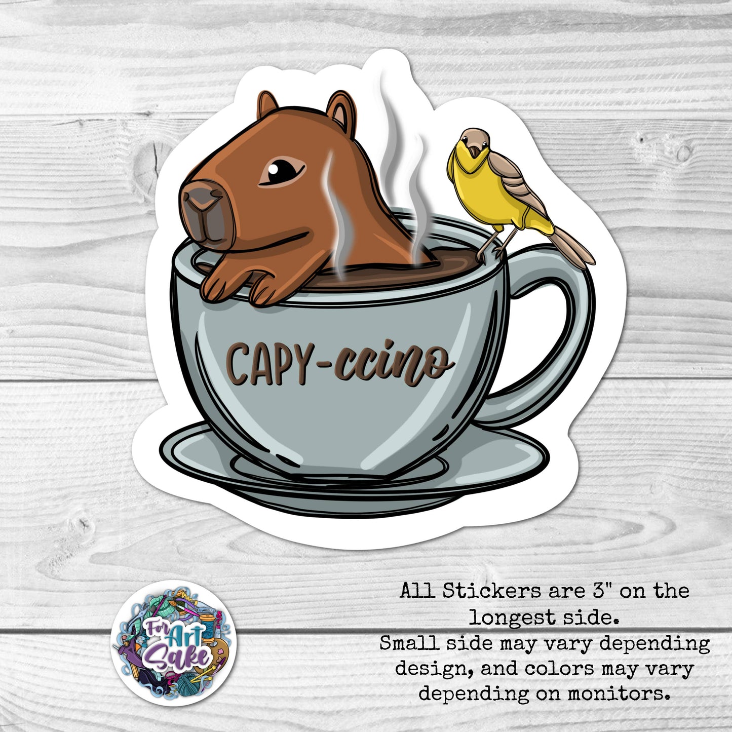 Capy-ccino Capybara Coffee Pun Sticker