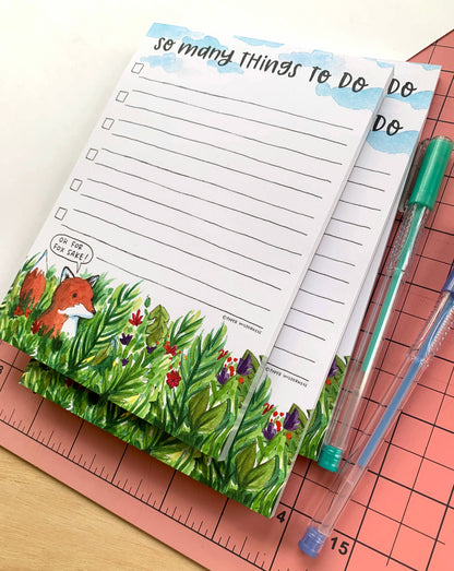 "For Fox Sake" To Do List Notepad