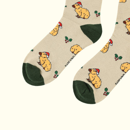 Christmas Capybara Socks